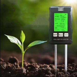 Apex Labs® 6 in 1 Professional Soil Meter for PH/Moisture/Temp/Sunlight Intensity/Conductivity/Humidity