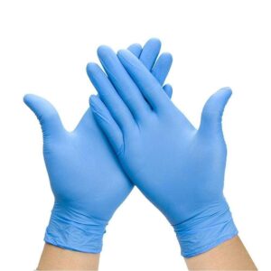 Nitrile Gloves (Pack of 100) Powder Free Gloves, Disposable, Non Tearable (Blue, M)