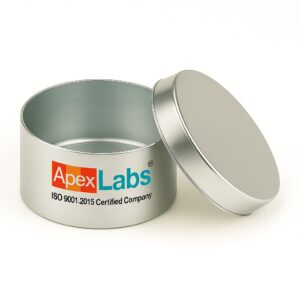 ApexLabs® Aluminum Moisture Tin with Lid – 10 x 5 cm (4 x 2 inch)  ISO 9001:2015 Certified Petri Dish for Lab Sample Storage, Weighing & Drying